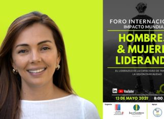 Pereira conectada el jueves 13 de mayo con el Foro Internacional Impacto Mundial Hombres y Mujeres liderando.